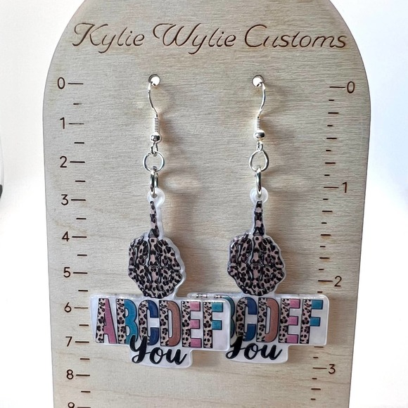 Angry ABC Earrings - Funny Earrings - Statement Earrings - Attitude Earrings - Picture 8 of 8